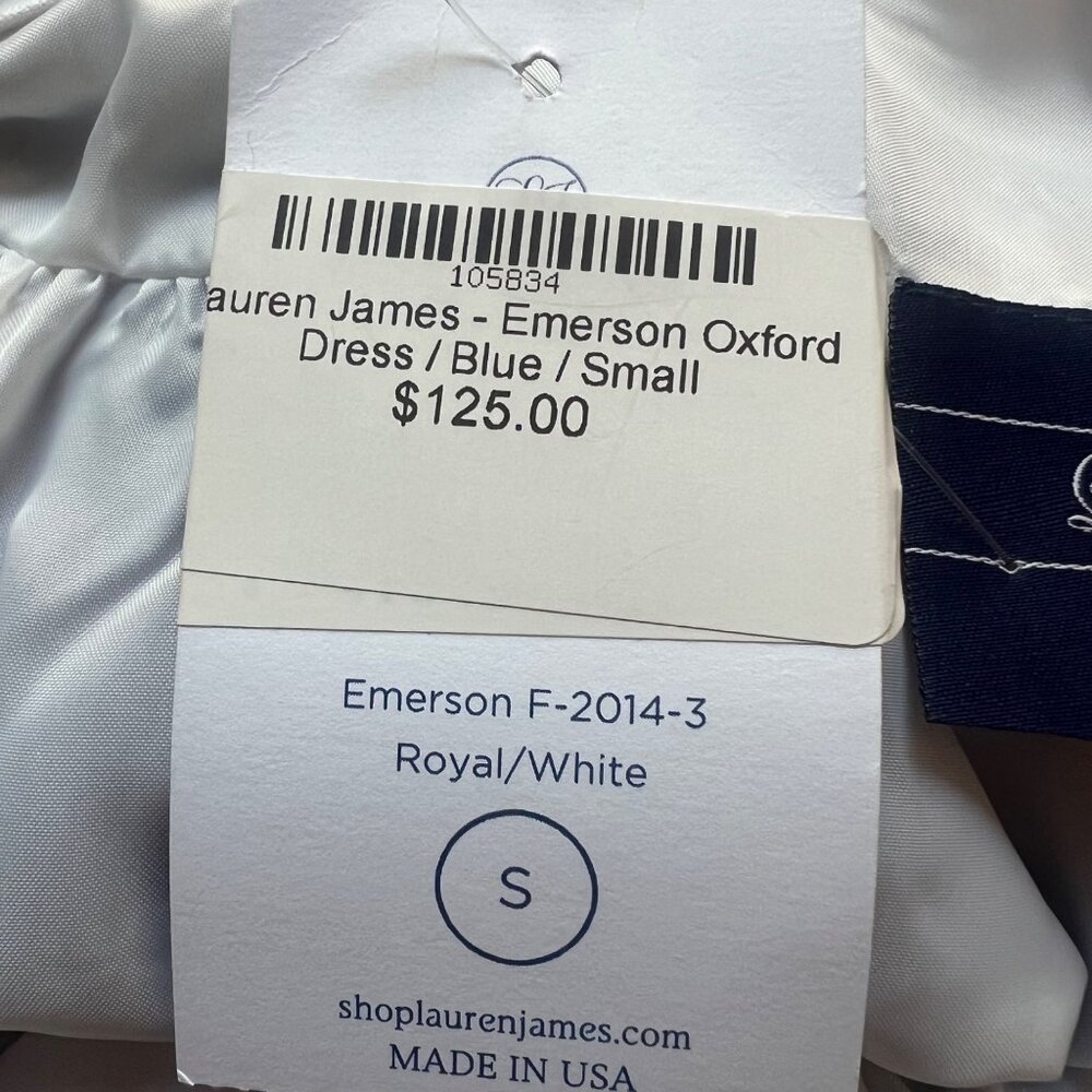 Lauren James Size S NEW Royal Blue White Emerson Oxford Sleeveless A-Line Dress - Picture 13 of 16